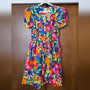 Vintage 90s Polly Flinders Tropical Dress